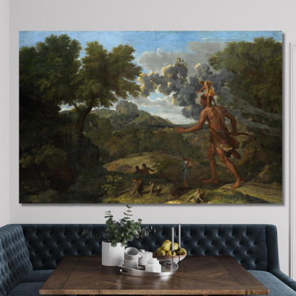 Orione Cieco Alla Ricerca Del Sole Nascente Nicolas Poussin nps8 quadro stampato su tela