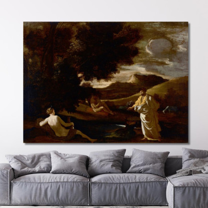 Re Mida Trasforma Un Ramo Di Quercia In Oro Nicolas Poussin nps10 quadro stampato su tela