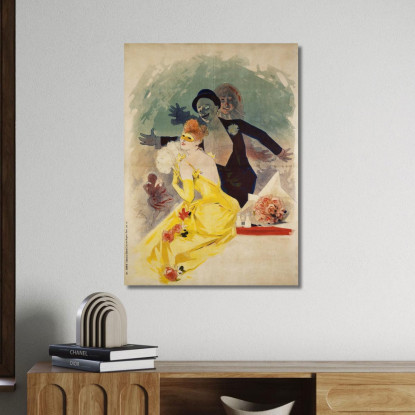 Carnevale Lirico 1892 1° Ballo In Maschera Jules Chéret jch82 quadro stampato su tela