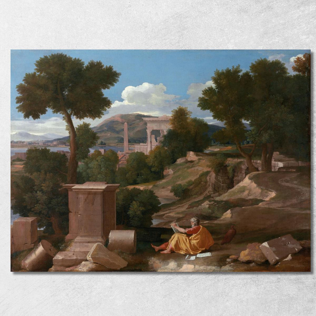 Paesaggio Con San Giovanni A Patmos Nicolas Poussin nps13 quadro stampato su tela Paesaggio Con San Giovanni A Patmos Nicolas Poussin nps13 quadro stampato su tela