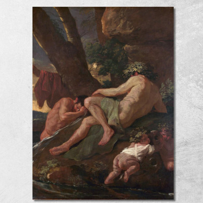 Mida Si Lava Alla Sorgente Del Pactolo Nicolas Poussin nps19 quadro stampato su tela