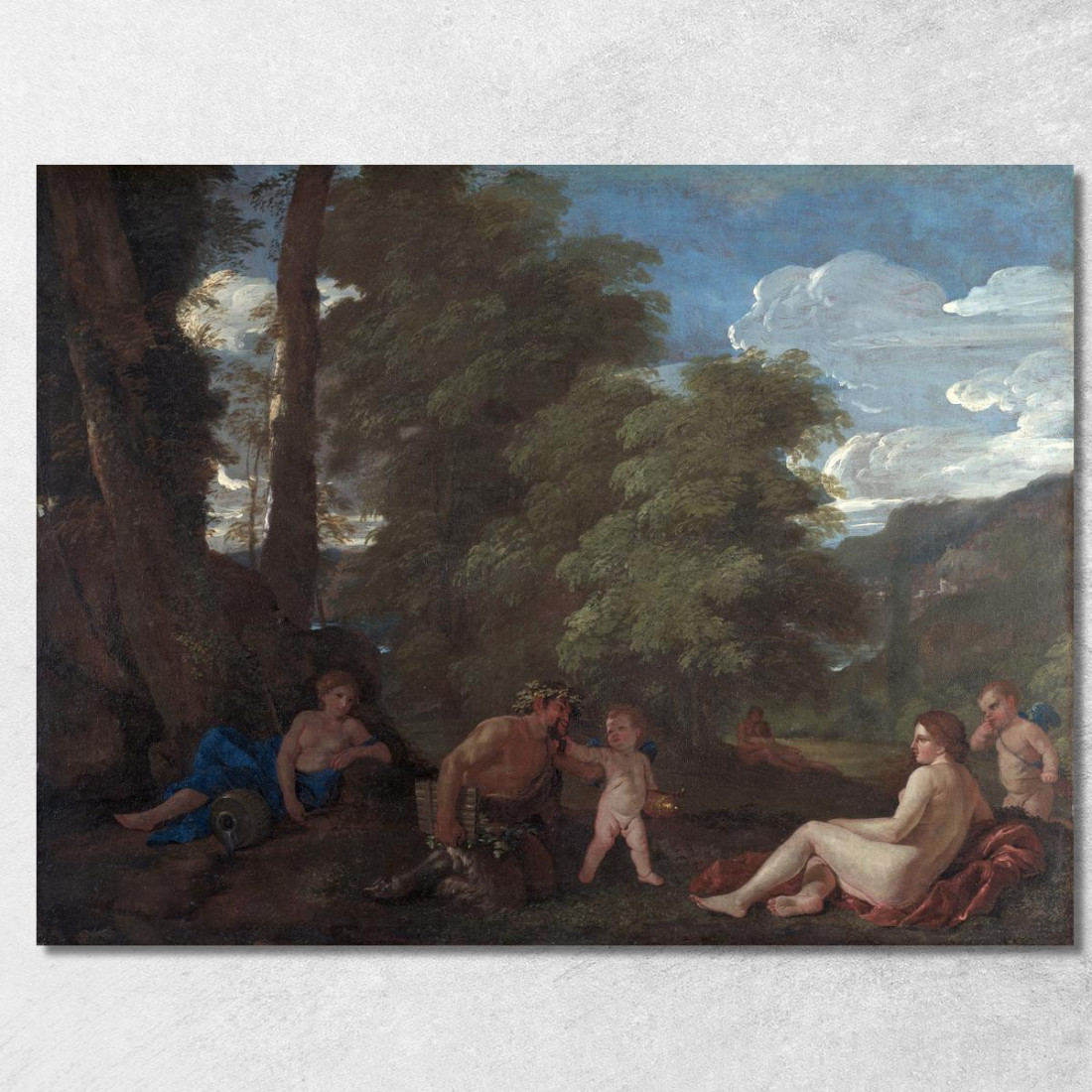 Ninfe E Un Satiro - Amor Vincit Omnia Nicolas Poussin nps20 quadro stampato su tela