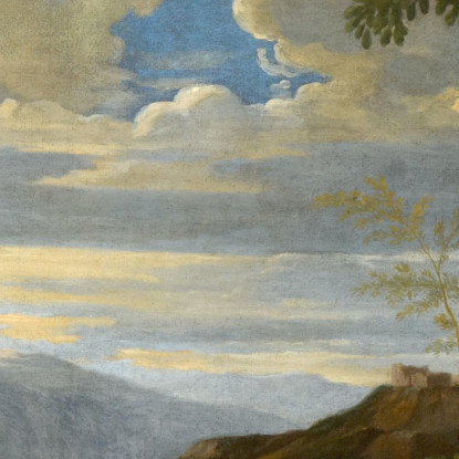 Paesaggio Con La Donna Che Si Lava I Piedi Nicolas Poussin nps23 quadro stampato su tela