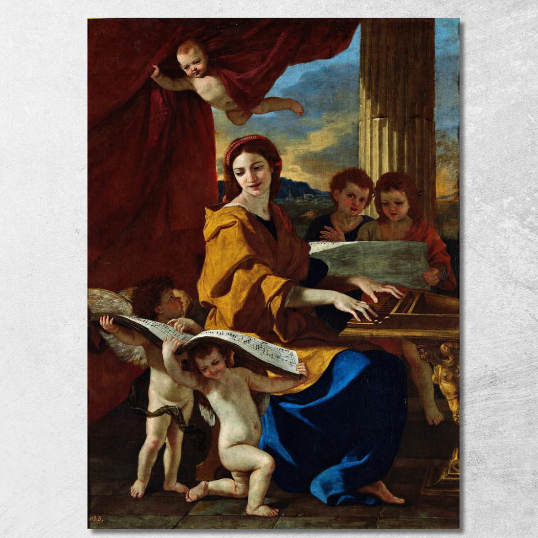 Santa Cecilia Nicolas Poussin nps25 quadro stampato su tela Santa Cecilia Nicolas Poussin nps25 quadro stampato su tela