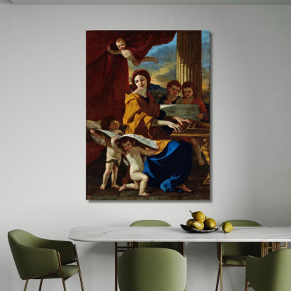 Santa Cecilia Nicolas Poussin nps25 quadro stampato su tela
