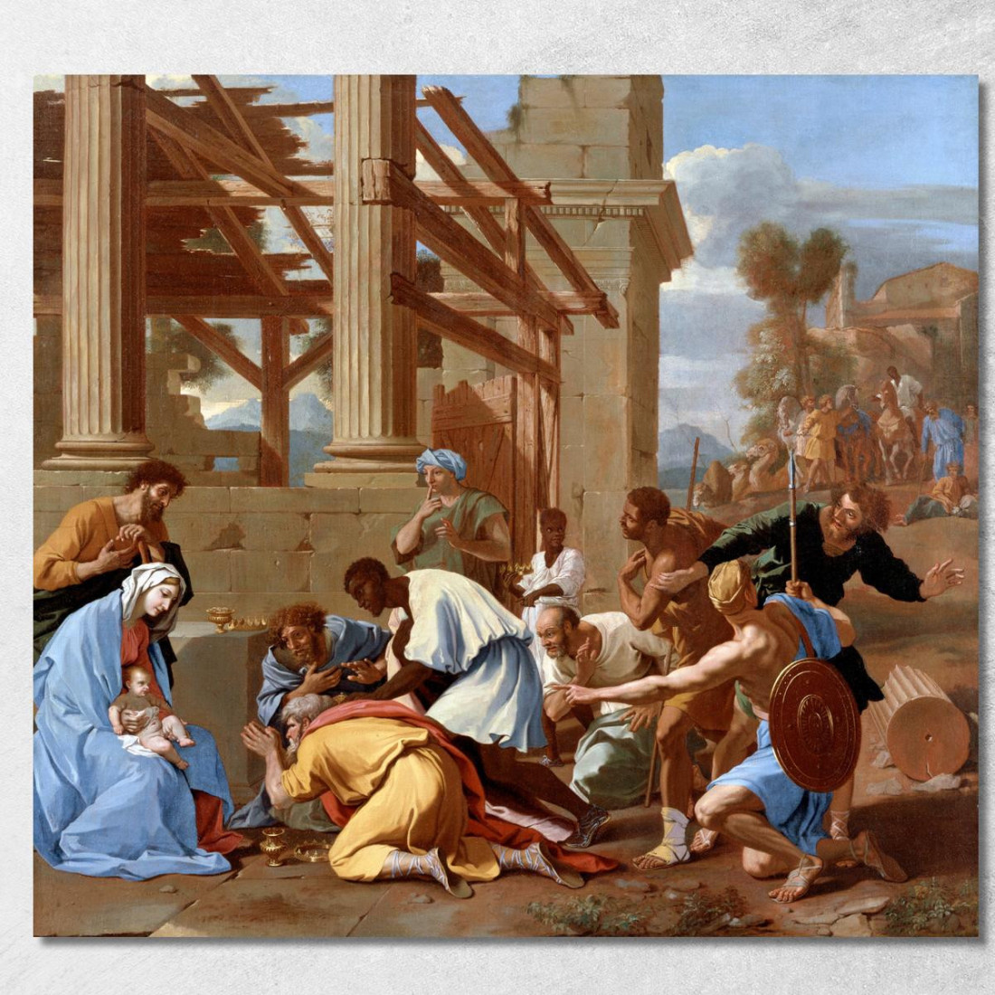 L'Adorazione Dei Magi Nicolas Poussin nps27 quadro stampato su tela L'Adorazione Dei Magi Nicolas Poussin nps27 quadro stampato su tela