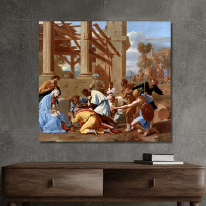 L'Adorazione Dei Magi Nicolas Poussin nps27 quadro stampato su tela