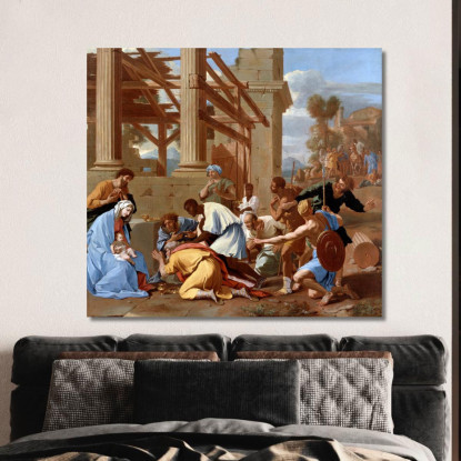 L'Adorazione Dei Magi Nicolas Poussin nps27 quadro stampato su tela