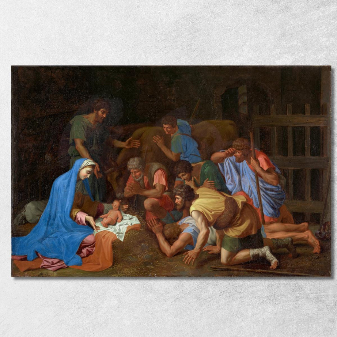 L'Adorazione Dei Pastori Nicolas Poussin nps28 quadro stampato su tela L'Adorazione Dei Pastori Nicolas Poussin nps28 quadro stampato su tela