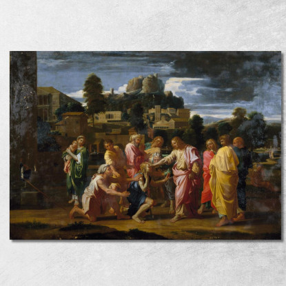 I Ciechi Di Gerico Nicolas Poussin nps32 quadro stampato su tela