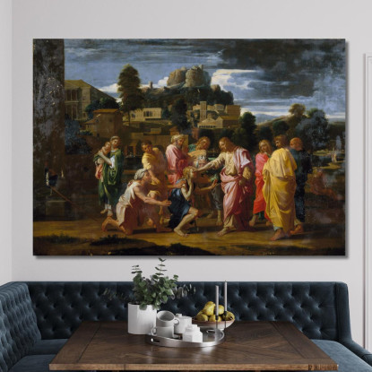 I Ciechi Di Gerico Nicolas Poussin nps32 quadro stampato su tela
