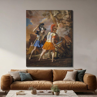 I Compagni Di Rinaldo Nicolas Poussin nps33 quadro stampato su tela