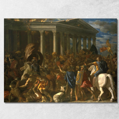 La Distruzione E Il Saccheggio Del Tempio Di Gerusalemme Nicolas Poussin nps37 quadro stampato su tela