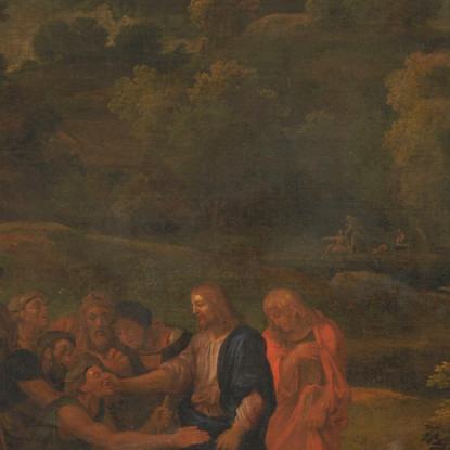 La Guarigione Dei Due Ciechi Di Gerico Nicolas Poussin nps39 quadro stampato su tela