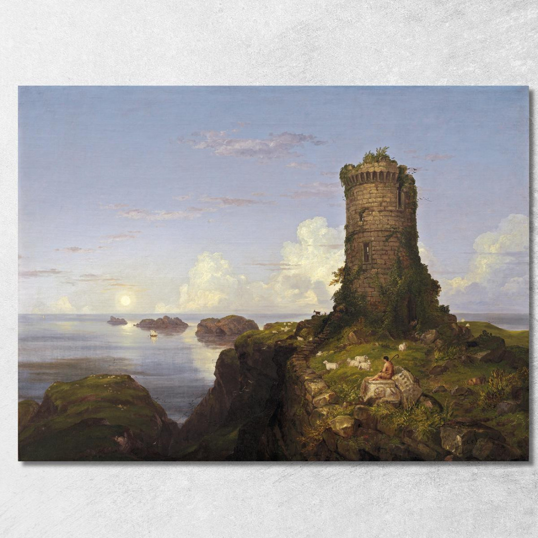 Scena Costiera Italiana Con Torre In Rovina Thomas Cole tcl17 quadro stampato su tela