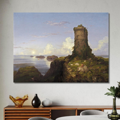 Scena Costiera Italiana Con Torre In Rovina Thomas Cole tcl17 quadro stampato su tela