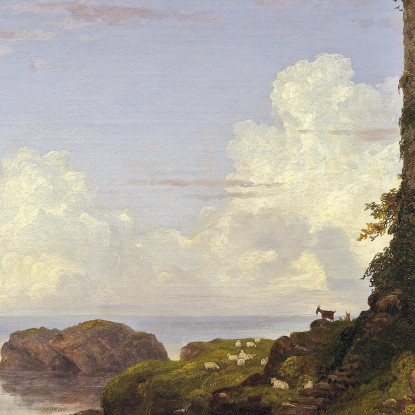 Scena Costiera Italiana Con Torre In Rovina Thomas Cole tcl17 quadro stampato su tela