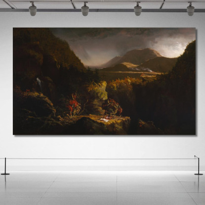 Paesaggio Con Figure: Una Scena Da "L'Ultimo Dei Mohicani" Thomas Cole tcl21 quadro stampato su tela