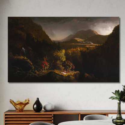 Paesaggio Con Figure: Una Scena Da "L'Ultimo Dei Mohicani" Thomas Cole tcl21 quadro stampato su tela