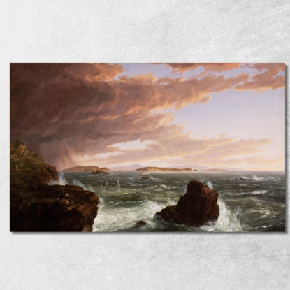 Vedute Attraverso La Baia Di Frenchman Dall'Isola Di Mount Desert Dopo Una Burrasca Thomas Cole tcl57 quadro stampato su tela