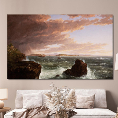 Vedute Attraverso La Baia Di Frenchman Dall'Isola Di Mount Desert Dopo Una Burrasca Thomas Cole tcl57 quadro stampato su tela
