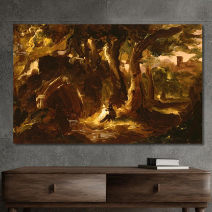 Paesaggio Boscoso Con Figure Thomas Cole tcl58 quadro stampato su tela