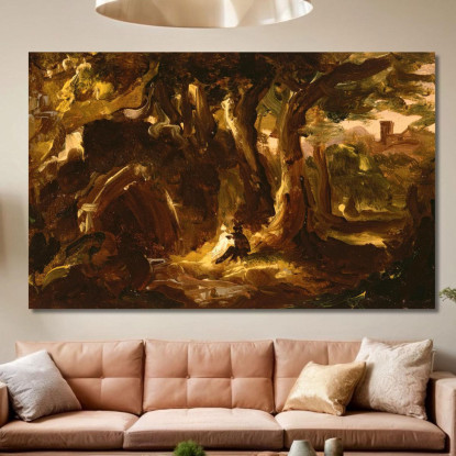 Paesaggio Boscoso Con Figure Thomas Cole tcl58 quadro stampato su tela