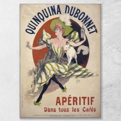 Aperitivo Quinquina Dubonnet In Tutti I Bar Jules Chéret jch98 quadro stampato su tela