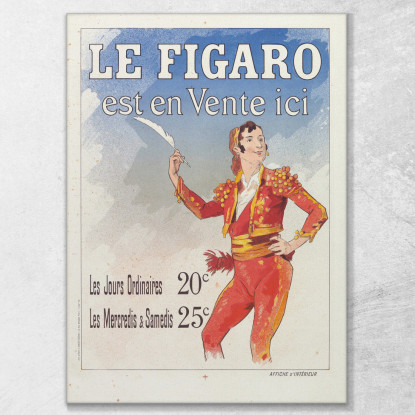 Fattura Pubblicitaria Per Le Figaro Jules Chéret jch100 quadro stampato su tela