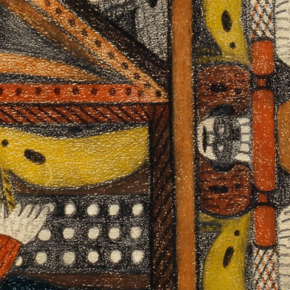 Fräulein Iness Al Pianoforte Adolf Wölfli awl18 quadro stampato su tela