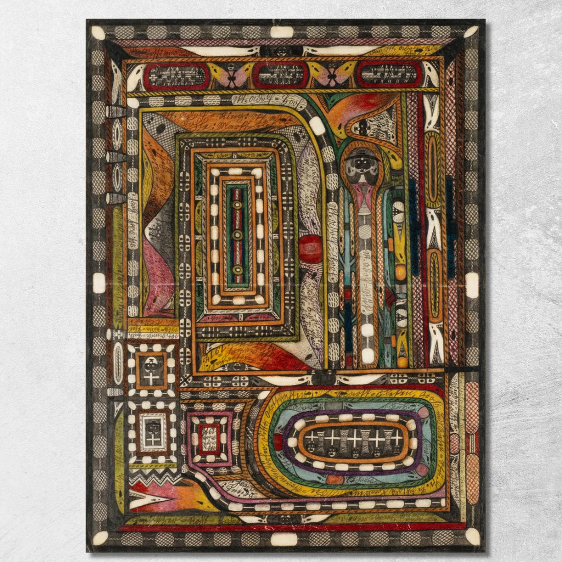 Hasli - Thal Nell’Oberland Bernese Adolf Wölfli awl20 quadro stampato su tela Hasli - Thal Nell’Oberland Bernese Adolf Wölfli awl20 quadro stampato su tela