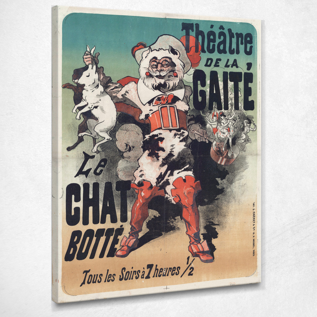 Teatro Gaité Il Gatto Con Gli Stivali. Jules Chéret jch110 quadro stampato su tela Teatro Gaité Il Gatto Con Gli Stivali. Jules Chéret jch110 quadro stampato su tela