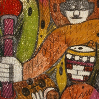 Santa Adolfina Della Valle Del Camaleonte In Cina Asia Adolf Wölfli awl39 quadro stampato su tela