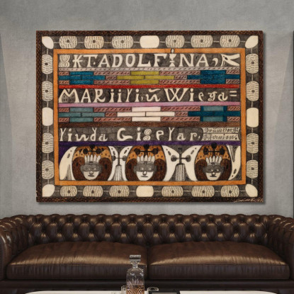 Santa Adolfina Mariili E Wiegalinda Giselar Adolf Wölfli awl40 quadro stampato su tela