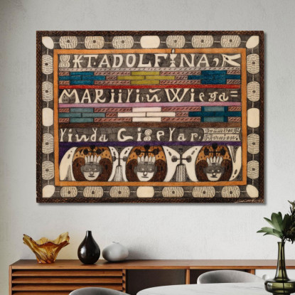 Santa Adolfina Mariili E Wiegalinda Giselar Adolf Wölfli awl40 quadro stampato su tela