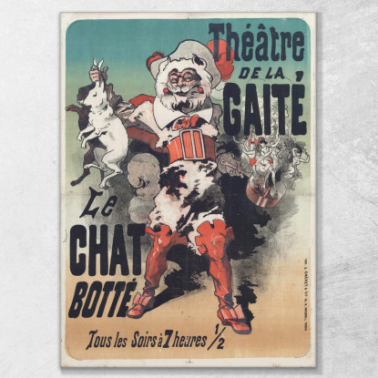 Teatro Gaité Il Gatto Con Gli Stivali. Jules Chéret jch110 quadro stampato su tela