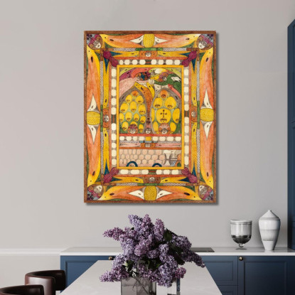 Uhaja Dall’India La Mia Cara Madrina Adolf Wölfli awl45 quadro stampato su tela