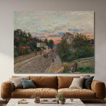 Tramonto Sulla Strada Di Versailles A Chaville Alfred Sisley asi14 quadro stampato su tela