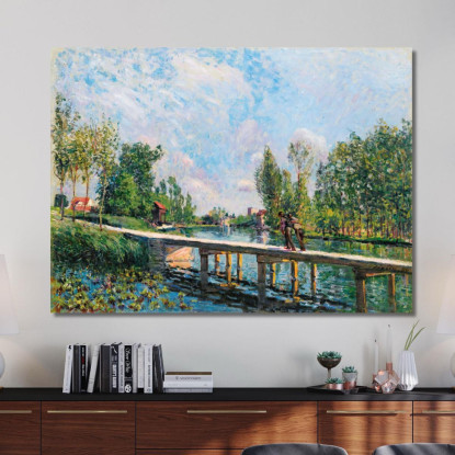 La Passerella – Sentiero Di Halage Del Canale Del Loing Alfred Sisley asi25 quadro stampato su tela