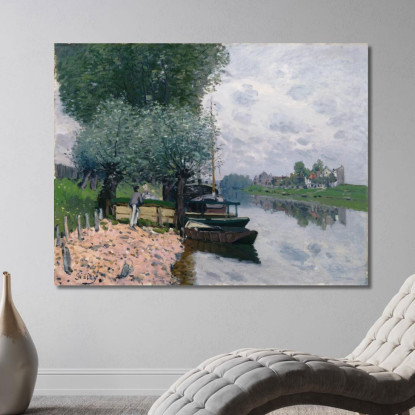 La Senna A Bougival – The Seine At Bougival Alfred Sisley asi32 quadro stampato su tela