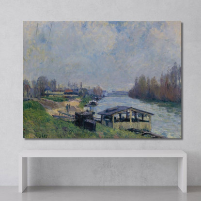 Il Lavatoio Di Billancourt Alfred Sisley asi41 quadro stampato su tela