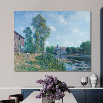 Il Loing A Moret In Estate Alfred Sisley asi42 quadro stampato su tela