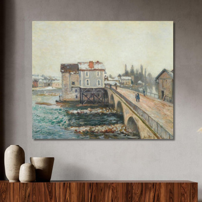 Il Ponte Di Moret E I Mulini – Effetto D’Inverno Alfred Sisley asi43 quadro stampato su tela