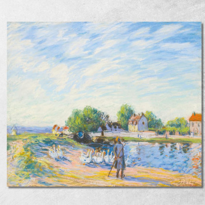 Le Oche A Saint-Mammès Alfred Sisley asi49 quadro stampato su tela