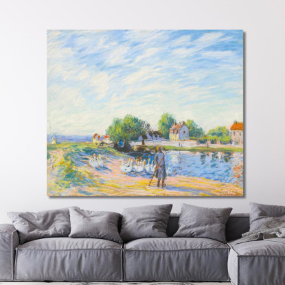 Le Oche A Saint-Mammès Alfred Sisley asi49 quadro stampato su tela