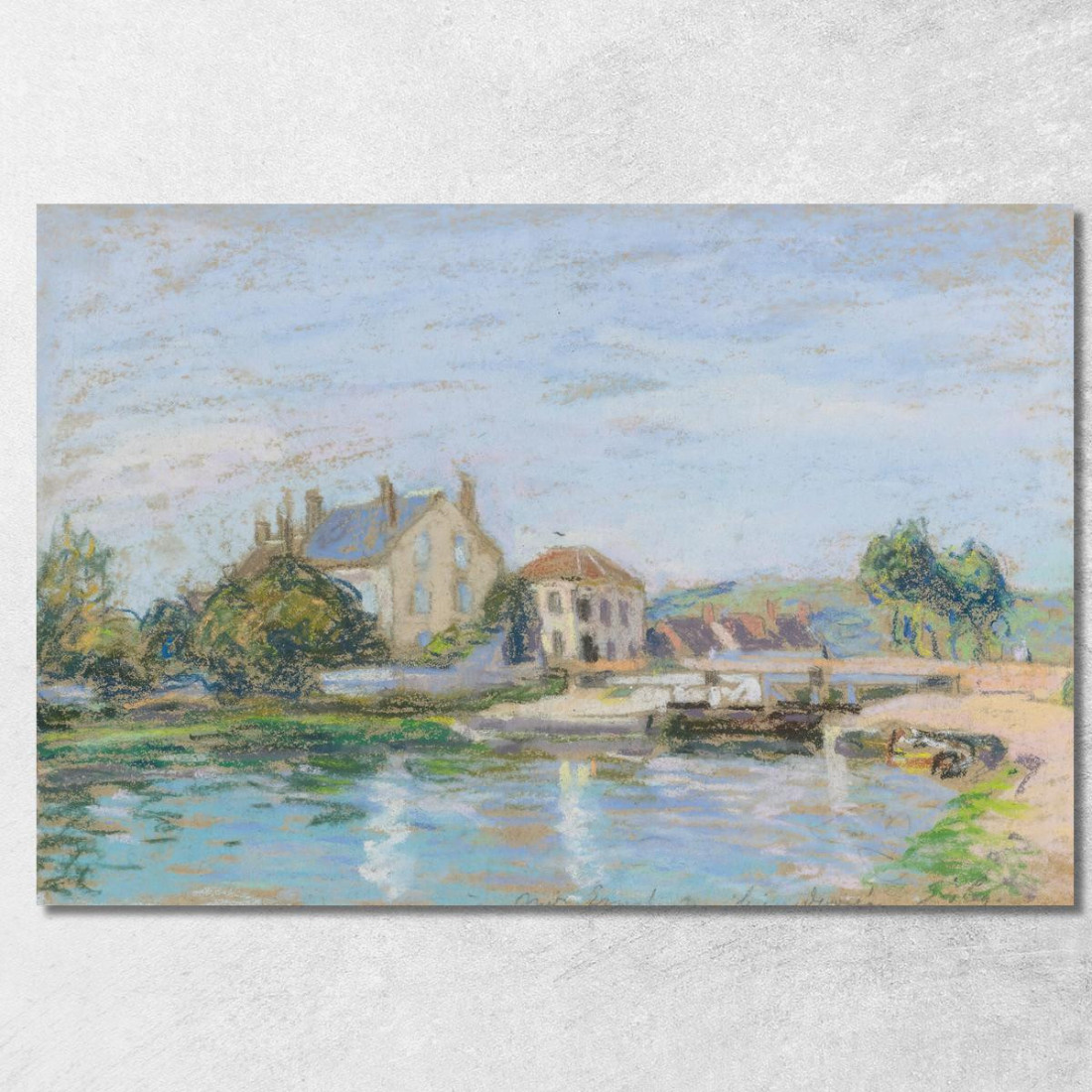 Case Sul Bordo Della Chiusa Di La Gazonne Alfred Sisley asi55 quadro stampato su tela