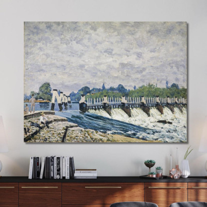 La Diga Di Molesey Hampton Court Alfred Sisley asi58 quadro stampato su tela