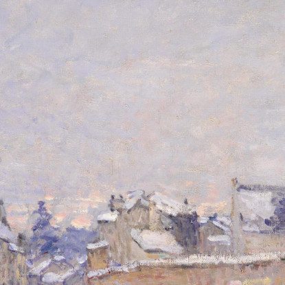 Rue Eugène Moussoir A Moret Inverno Alfred Sisley asi67 quadro stampato su tela