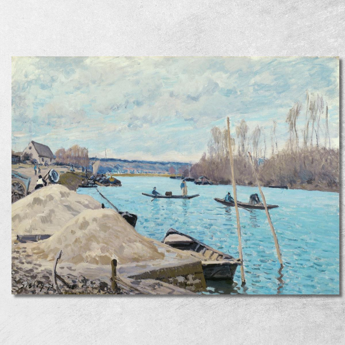 La Senna A Port-Marly Cumuli Di Sabbia Alfred Sisley asi87 quadro stampato su tela