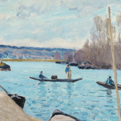 La Senna A Port-Marly Cumuli Di Sabbia Alfred Sisley asi87 quadro stampato su tela